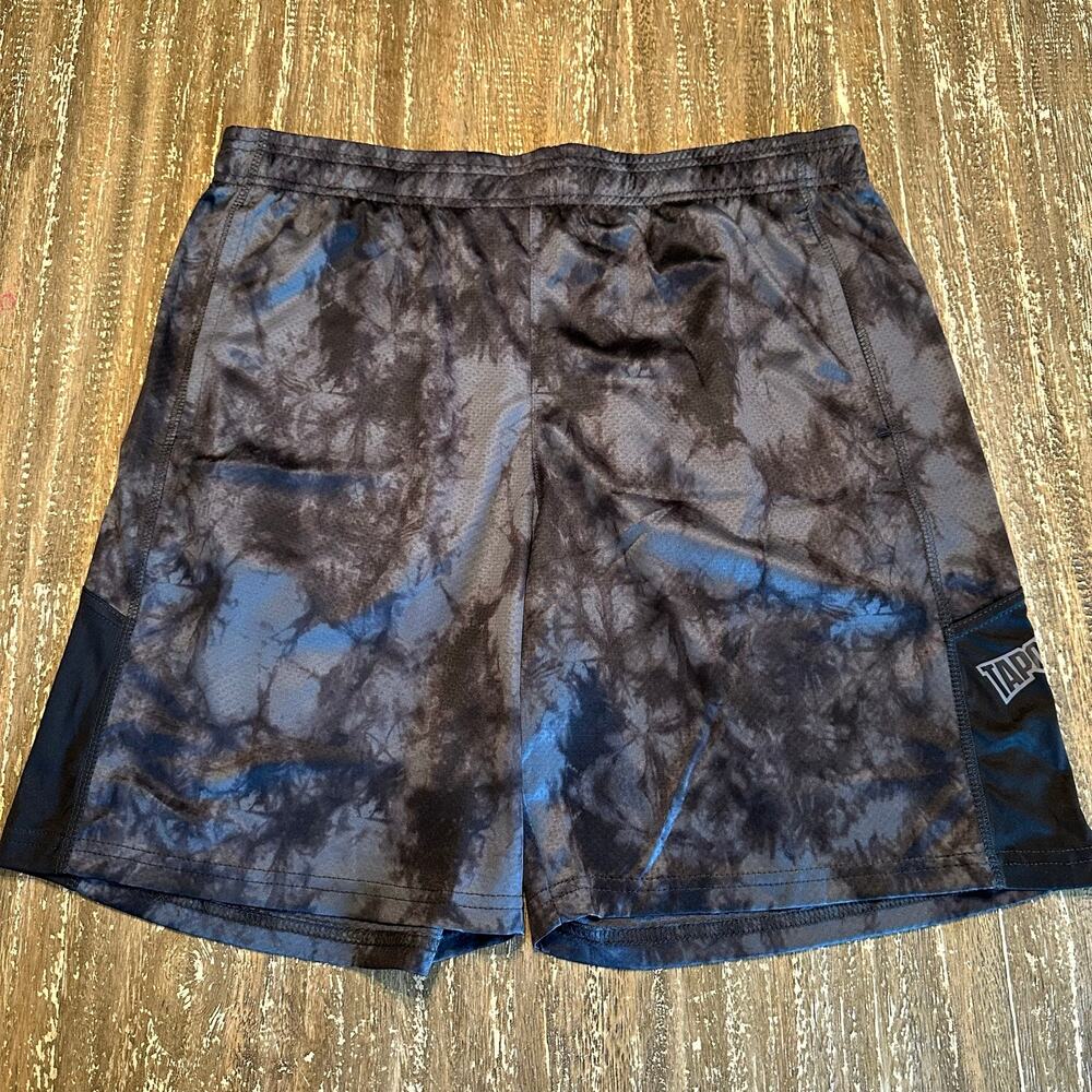 Tapout Mesh Performance Workout Shorts Gym Tie-Dye Black Gray Men’s Size L